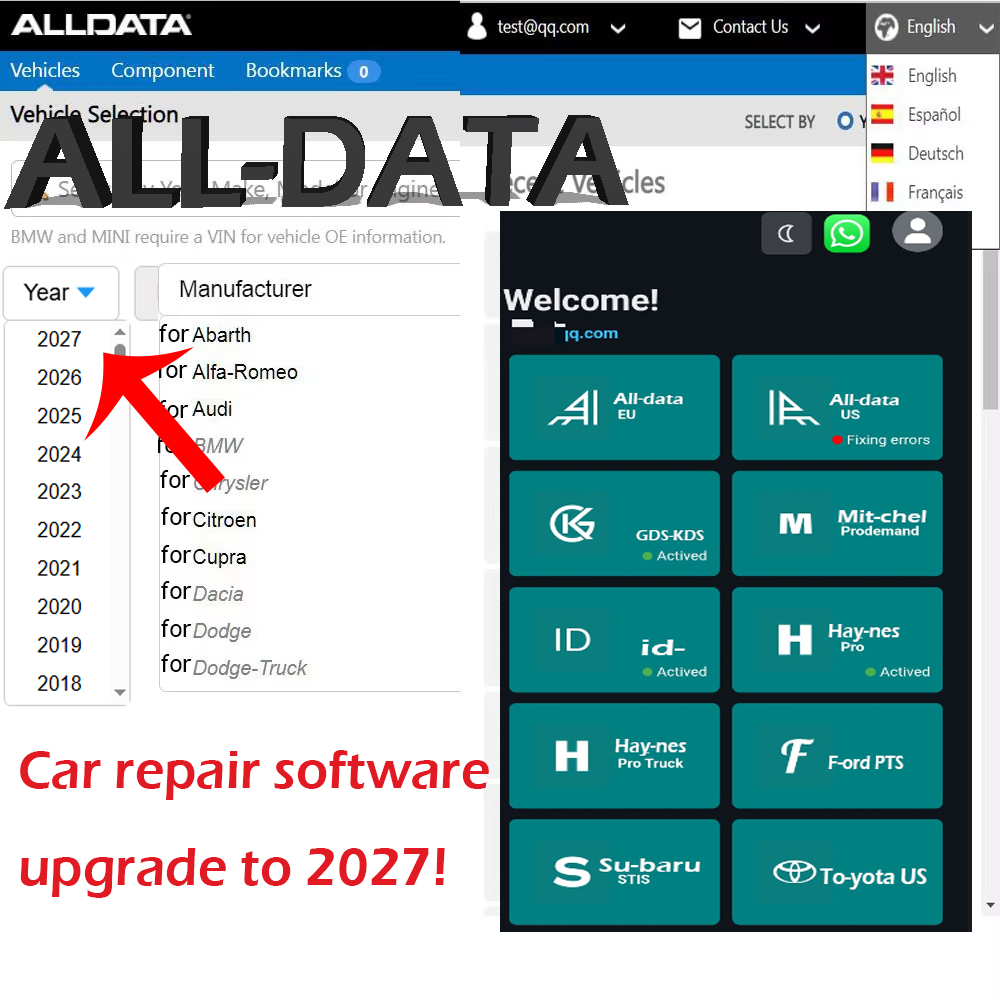 Compte en ligne ALL-DATA 2027  - Workshop Tools Online avis et prix